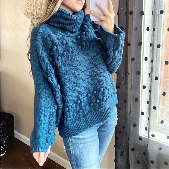 🌿Final Sale M&S Collection Dot‎ Knit Blue Sweater - Picture 3 of 13